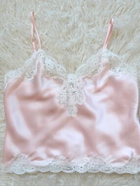 Victoria's Secret Baby Pink Satin Lace Cami